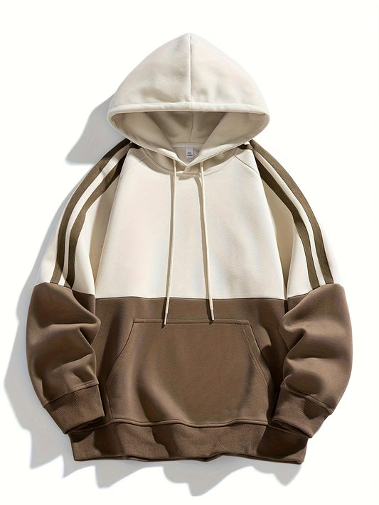 Men'S Casual Color Block Hoodie
